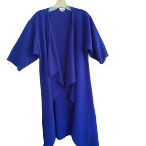 LulaRoe SHIRLEY Royal Blue Kimono Cover Up Polyester Knit Size SMALL